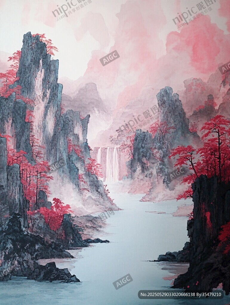 梦幻粉墨山水间