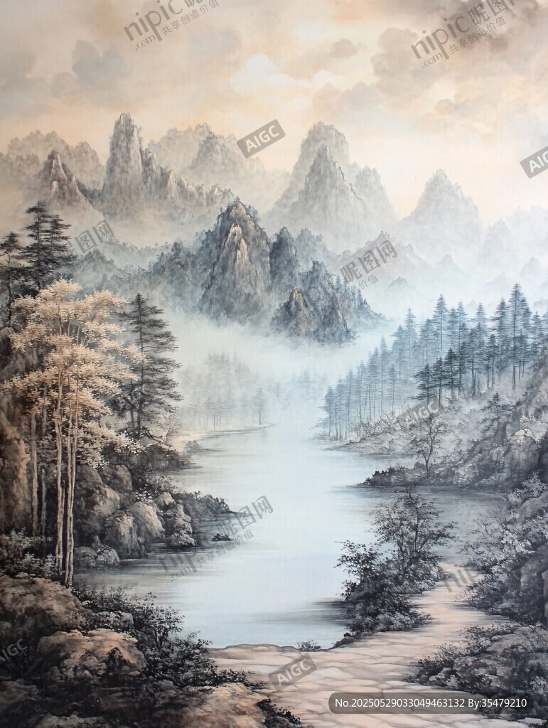 水墨山水间的清幽景致