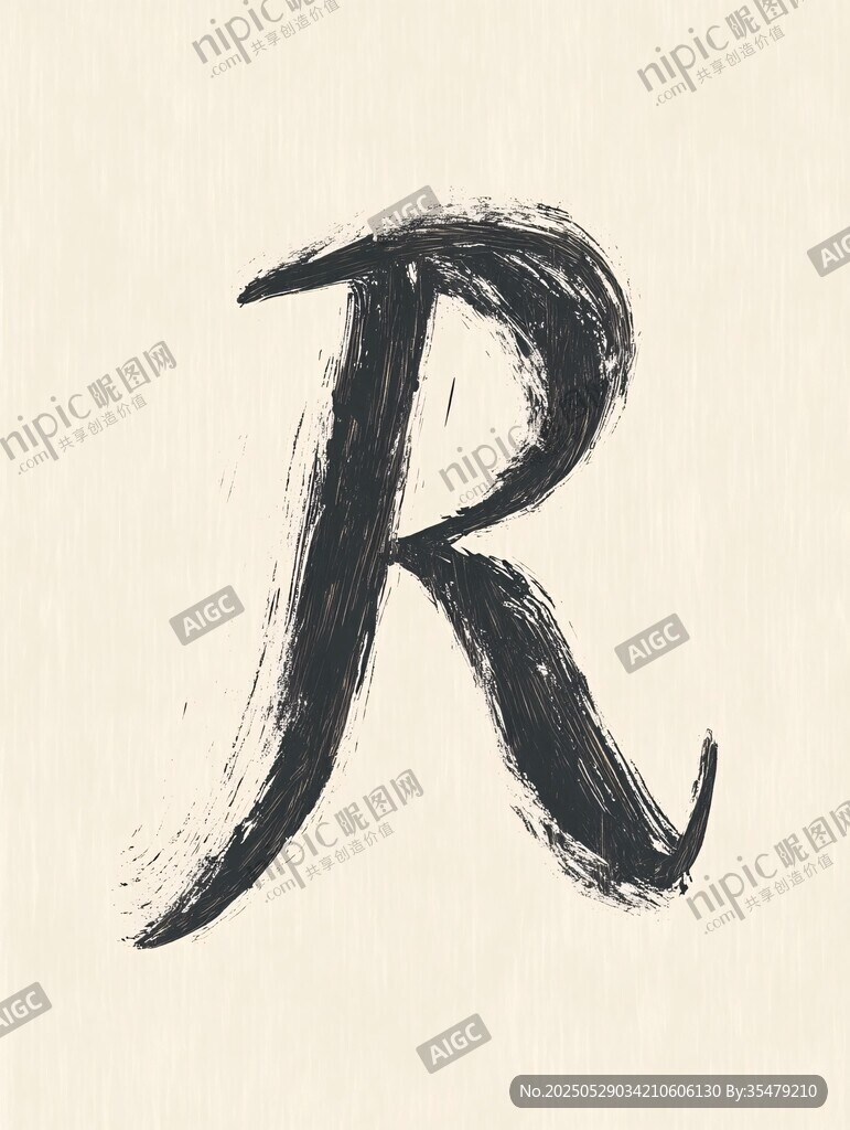 手写风格的字母R