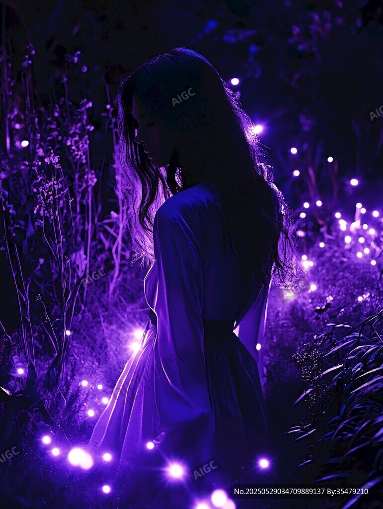 梦幻紫境中的神秘女子