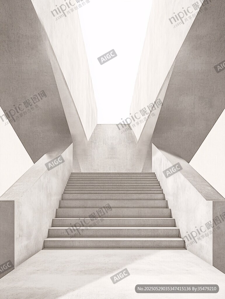 简约混凝土阶梯建筑空间