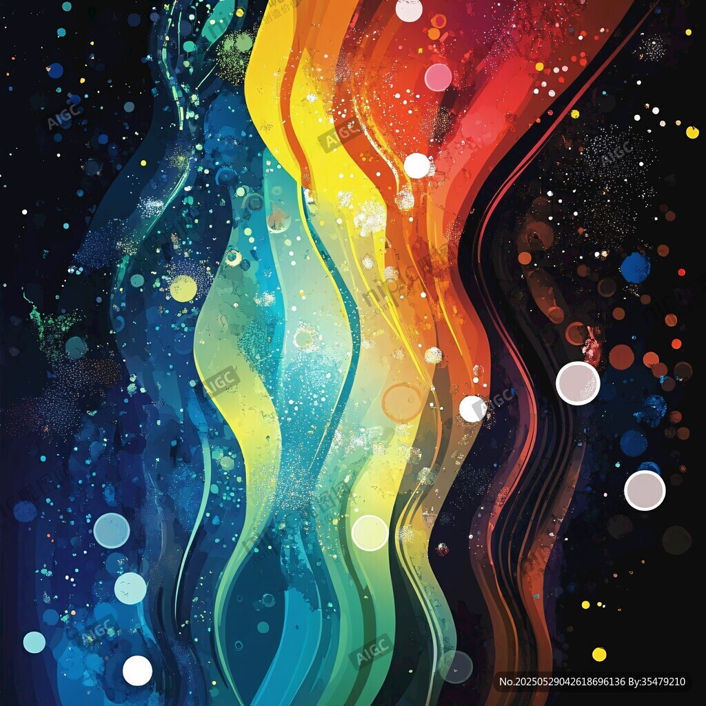 梦幻炫彩流体波纹背景图