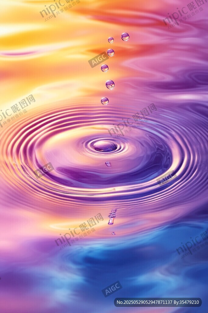 梦幻水滴涟漪图