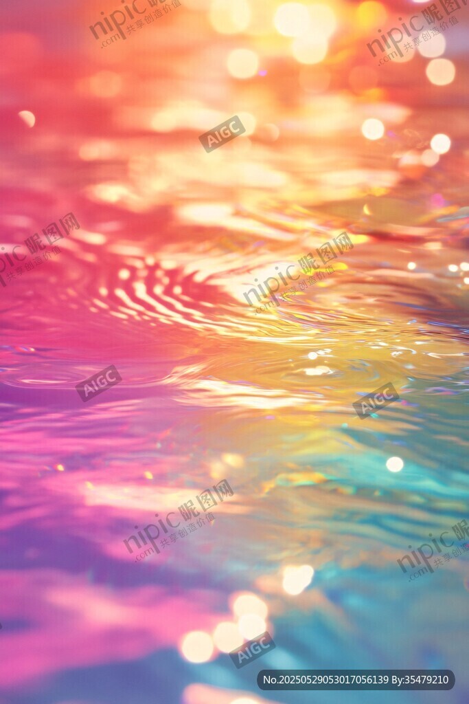 梦幻多彩水波光影效果