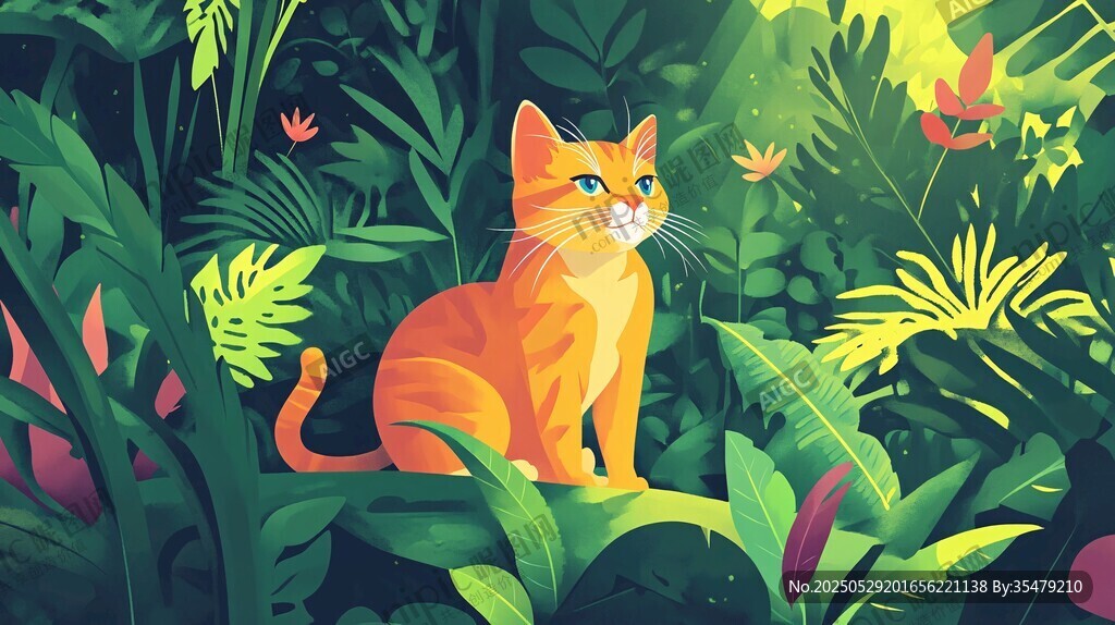 丛林中的橘猫