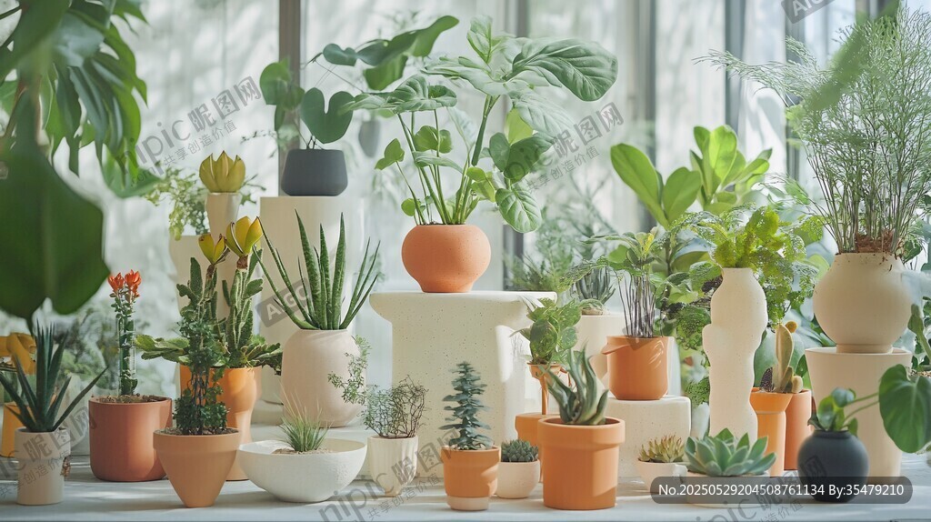 多样盆栽装点室内绿植世界