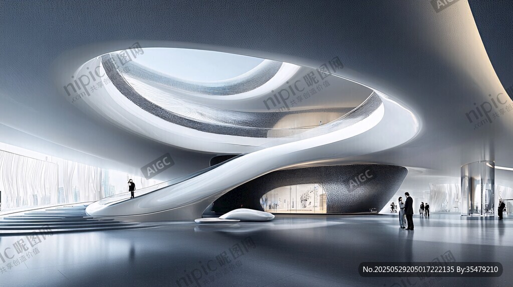 未来感现代室内建筑空间