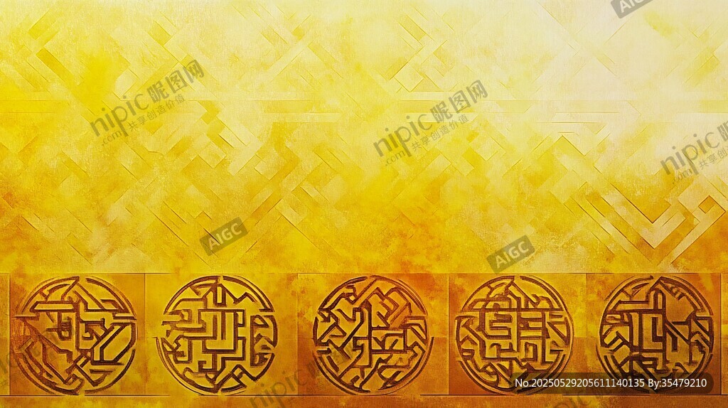 金色中式花纹背景图案