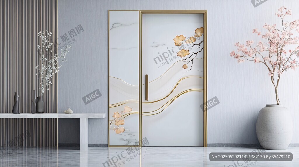 新中式艺术推拉门室内美景