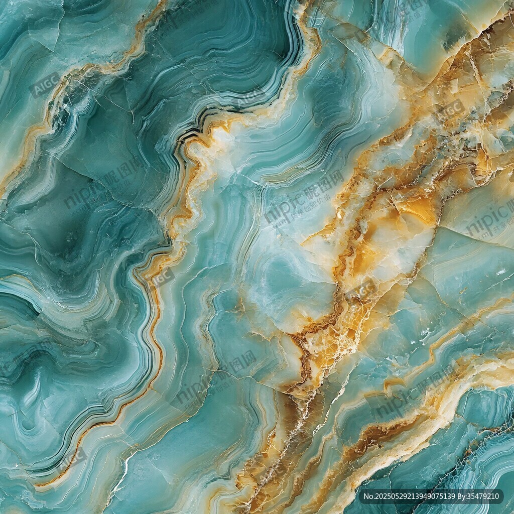 蓝金大理石纹理图案