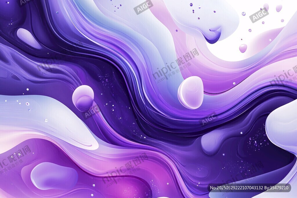 梦幻紫蓝流体艺术背景图