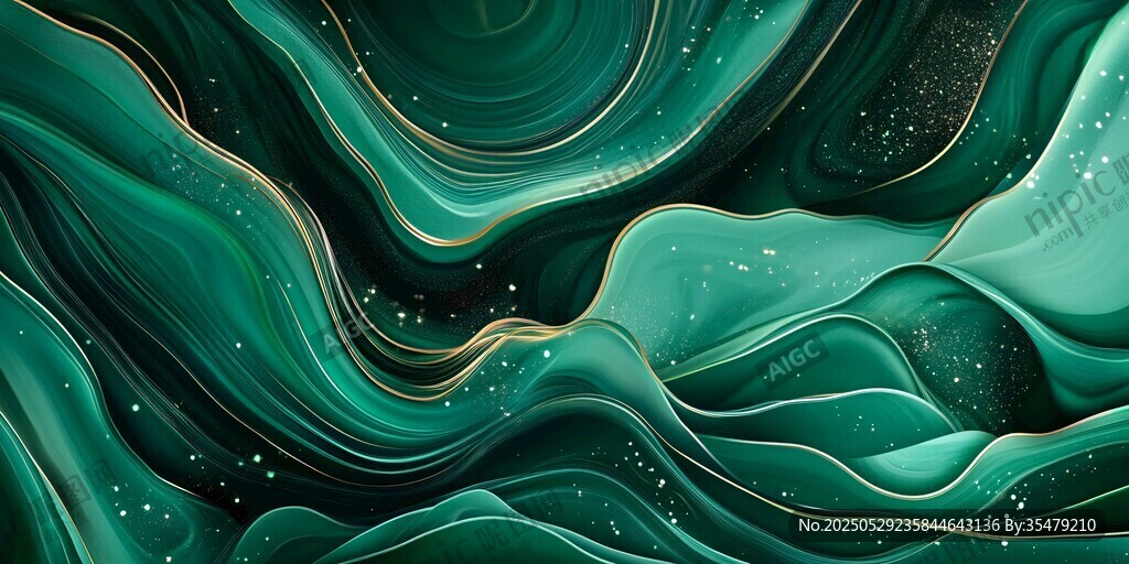 翠绿色流动纹理抽象背景
