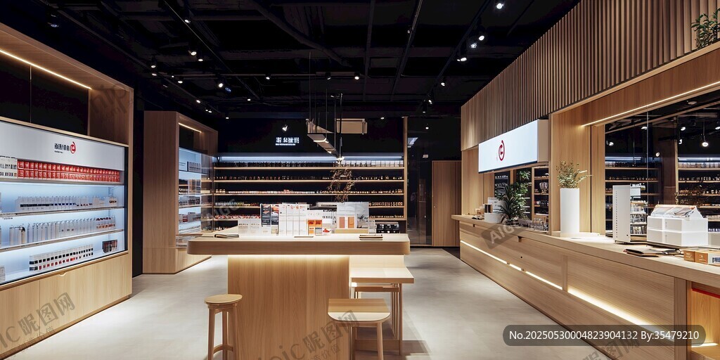 简约风美妆店铺室内展示