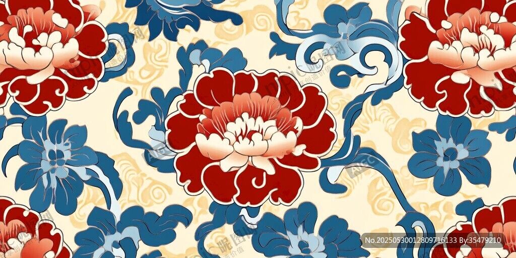 中式花卉图案精美纹样