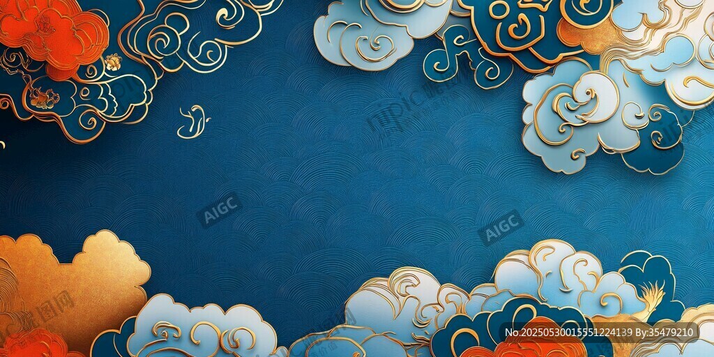 中式云纹背景 典雅国风