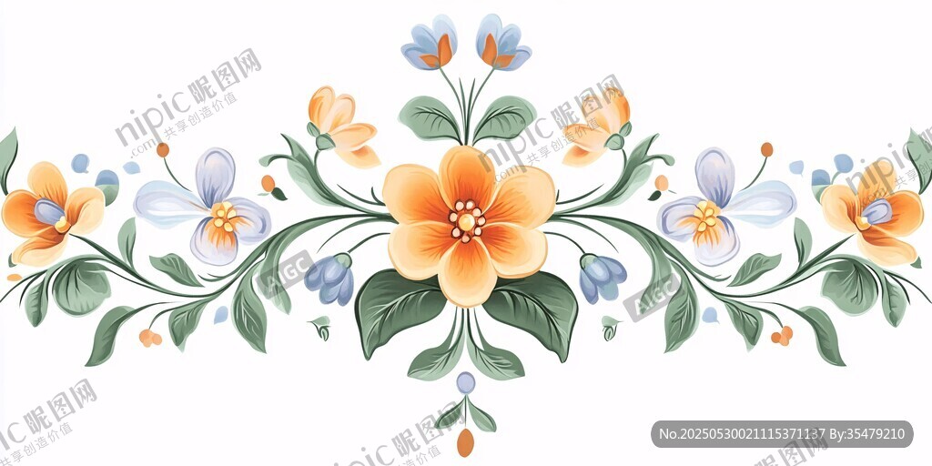 花卉装饰花边图案