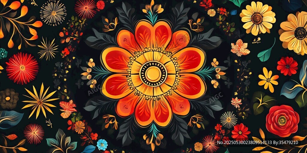 绚丽多彩的花卉图案世界