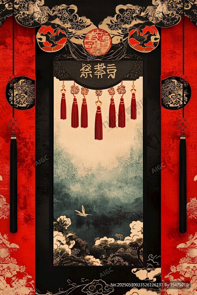 中式古典华丽祭祀场景
