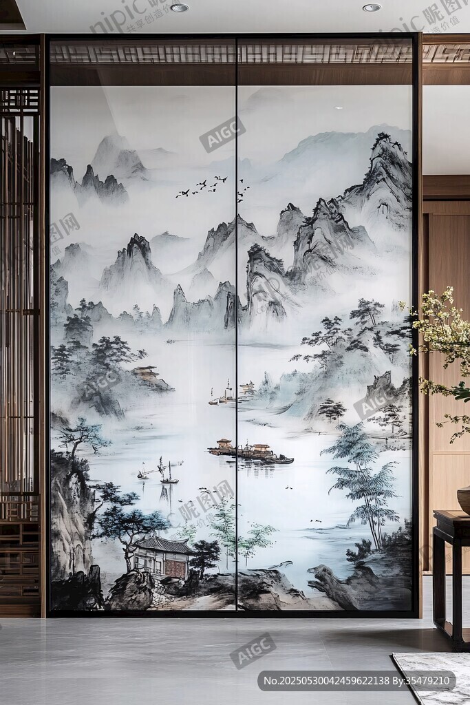 中式山水屏风 尽显古韵雅致