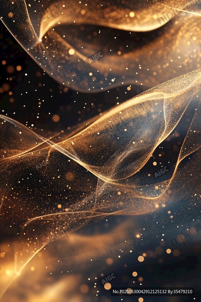 梦幻金色流动光影背景图