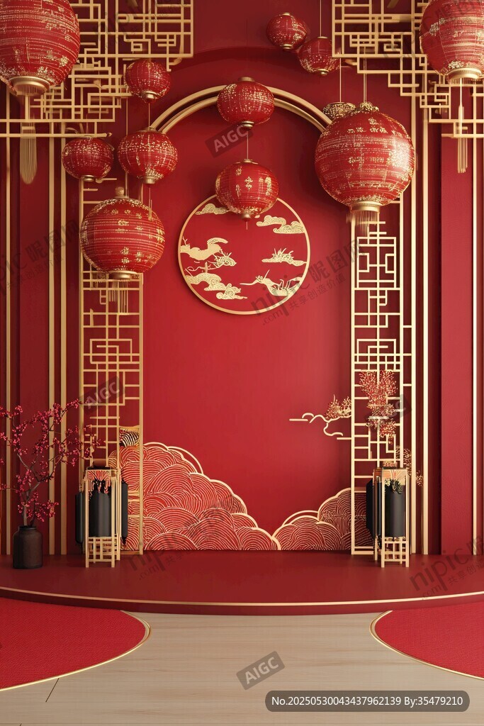 中式喜庆场景布置