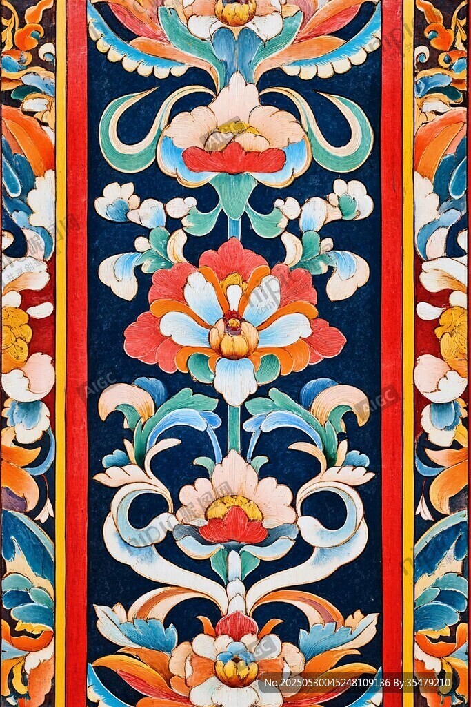 中式传统花卉纹样装饰画