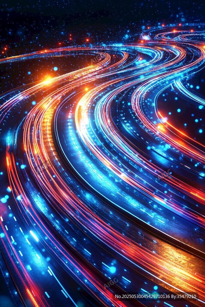 梦幻流光赛道夜景