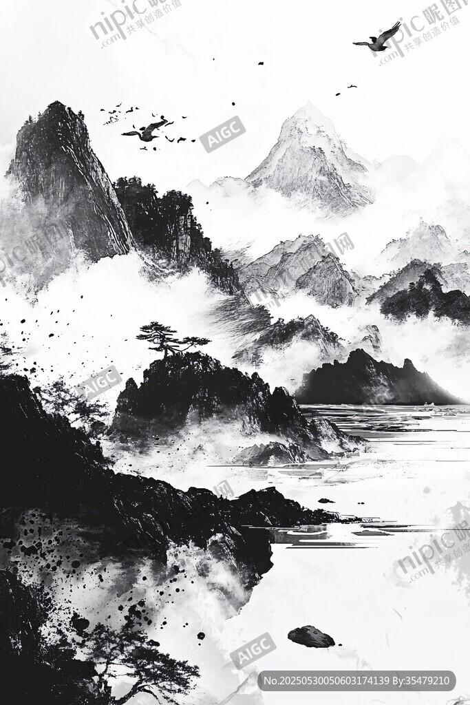 水墨山水意境图