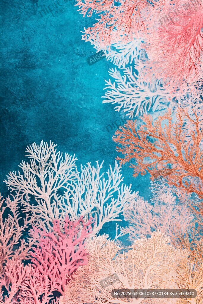 梦幻珊瑚海洋背景图