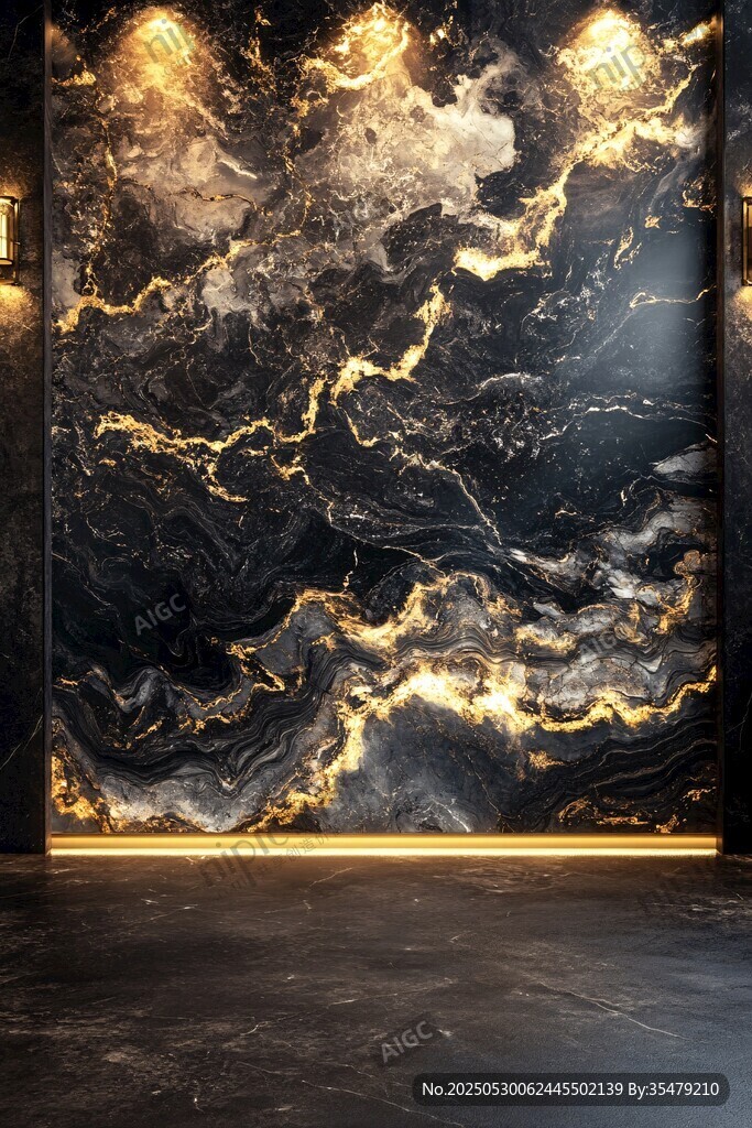 奢华黑金大理石墙面背景