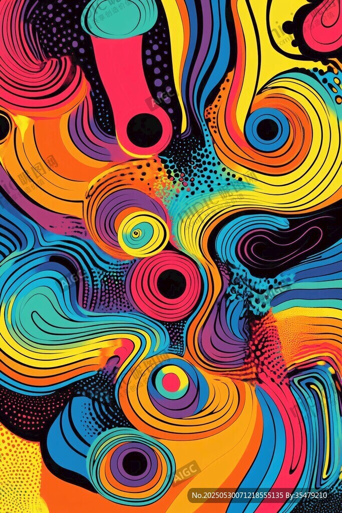 炫彩抽象几何图案艺术画
