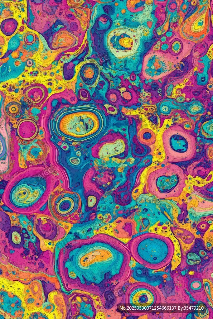梦幻多彩流体艺术图案