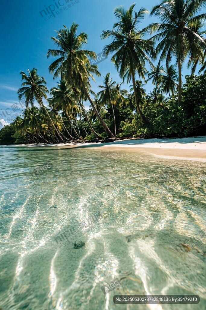 热带海滨美景 澄澈海水沙滩