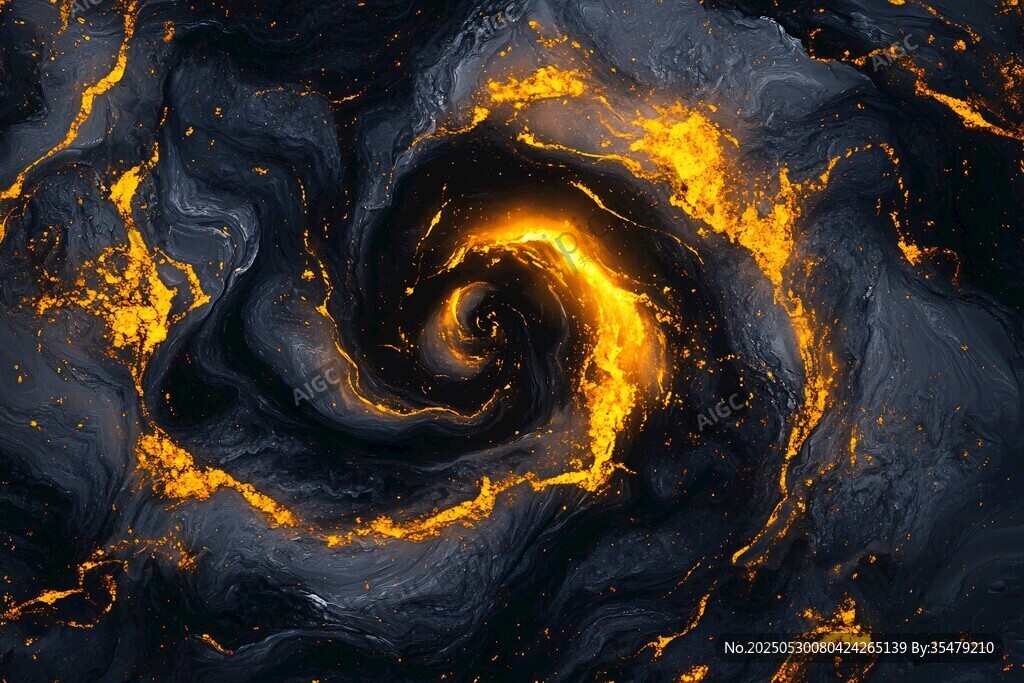 漩涡状熔岩景观奇幻视觉