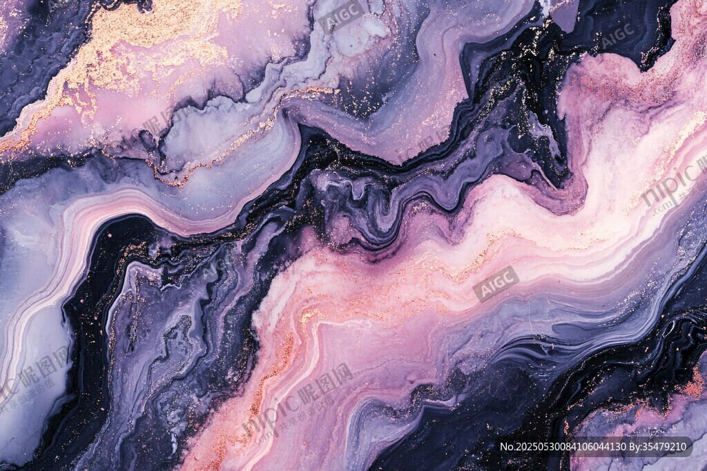 梦幻流体大理石纹理图案