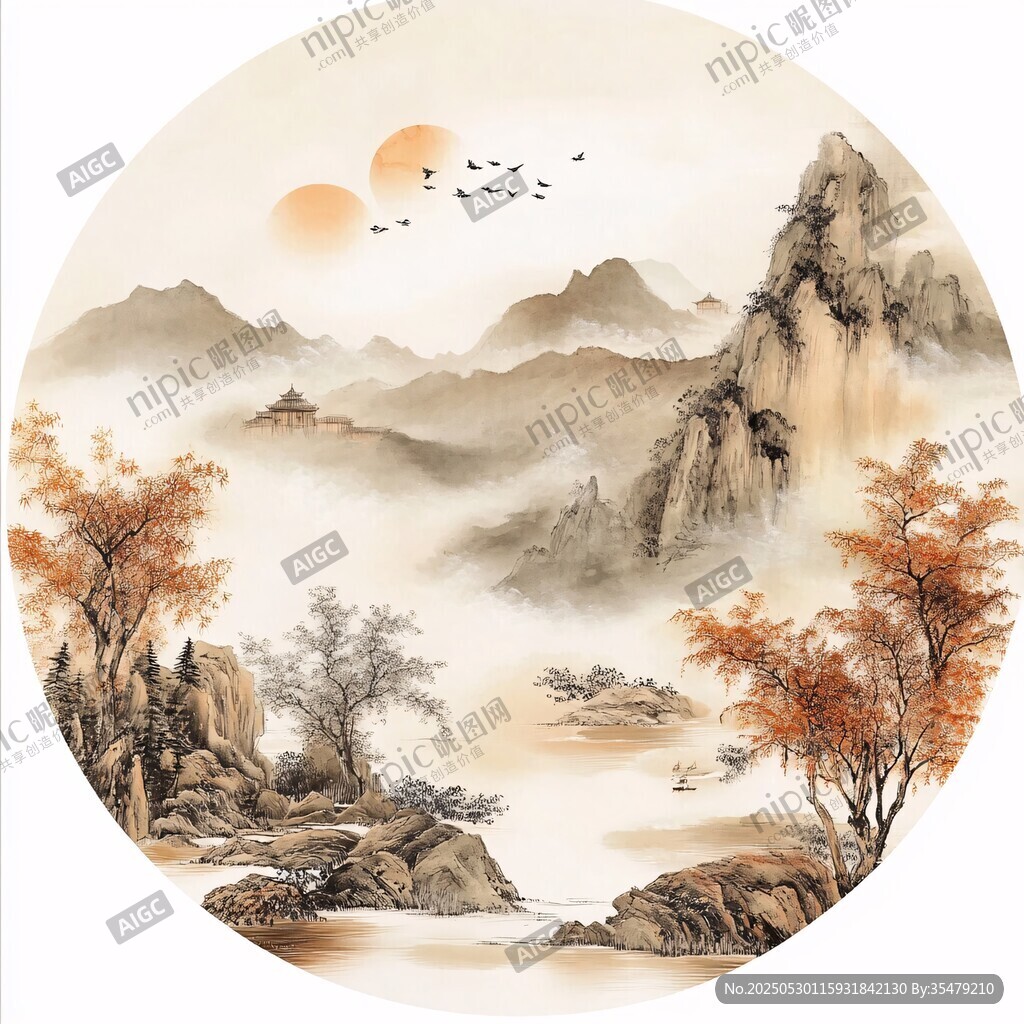 秋日山水图