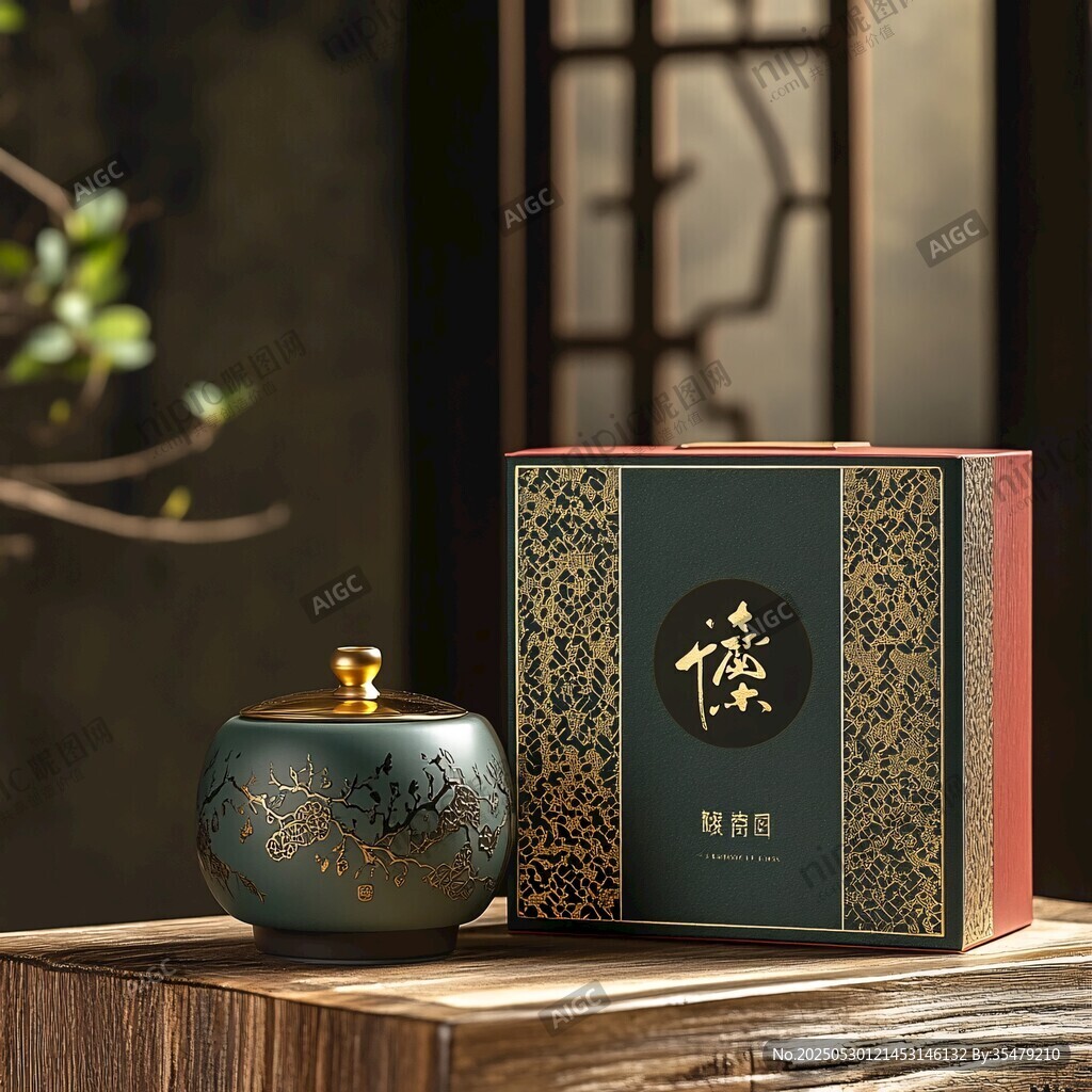 中式典雅茶罐与包装盒