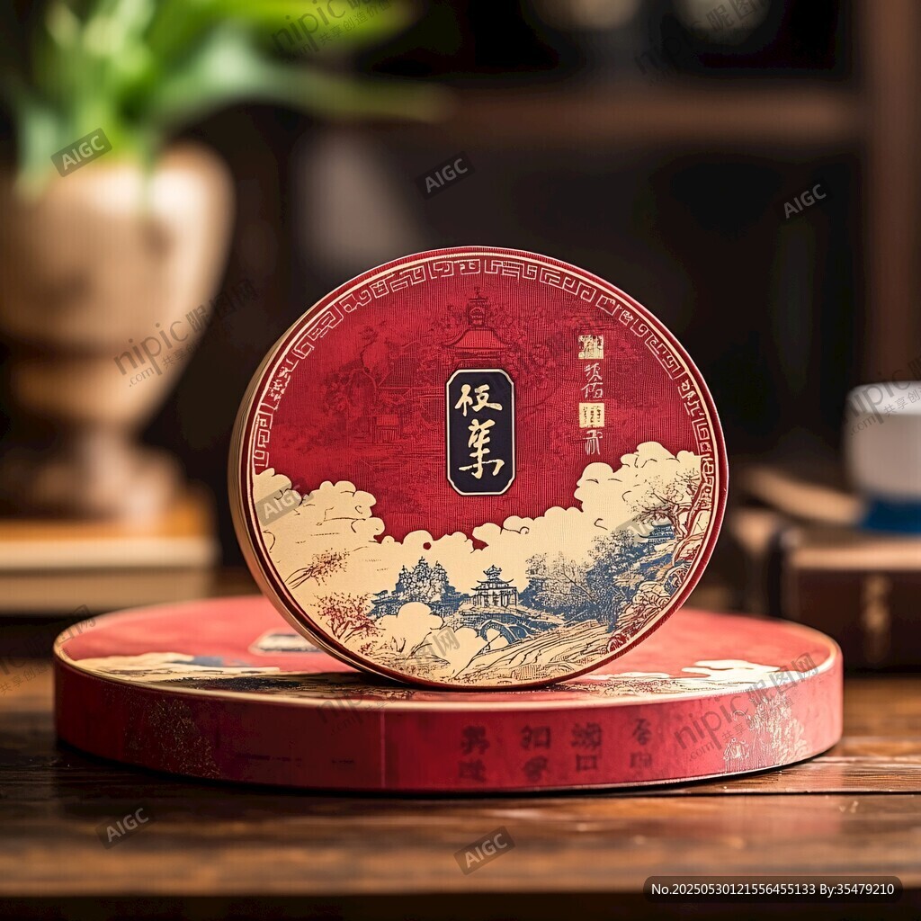 中式复古风茶饼精致包装