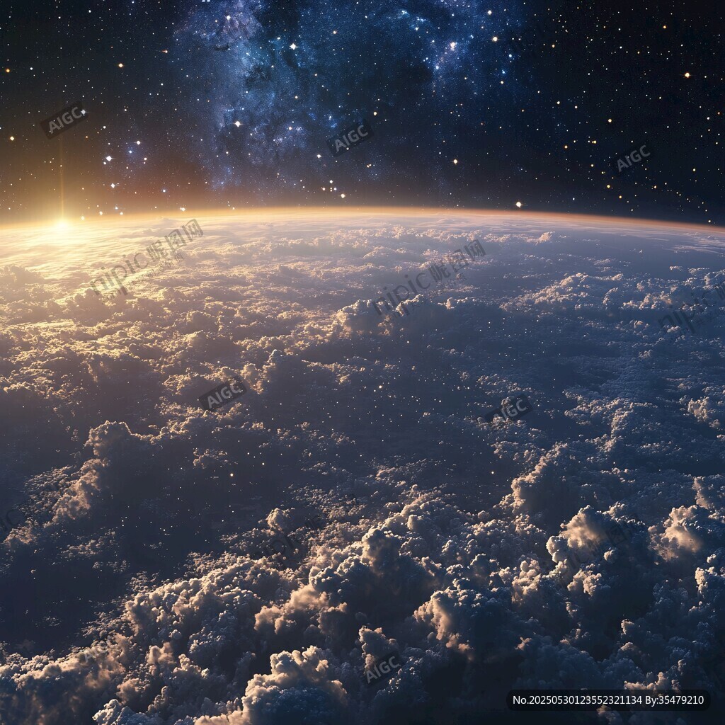 云海之上的星空与日出