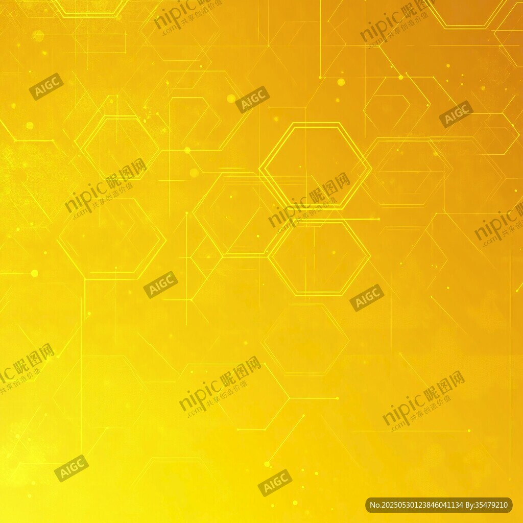 金色科技风几何背景图案
