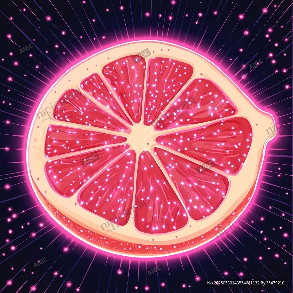 梦幻星空下的西柚切片