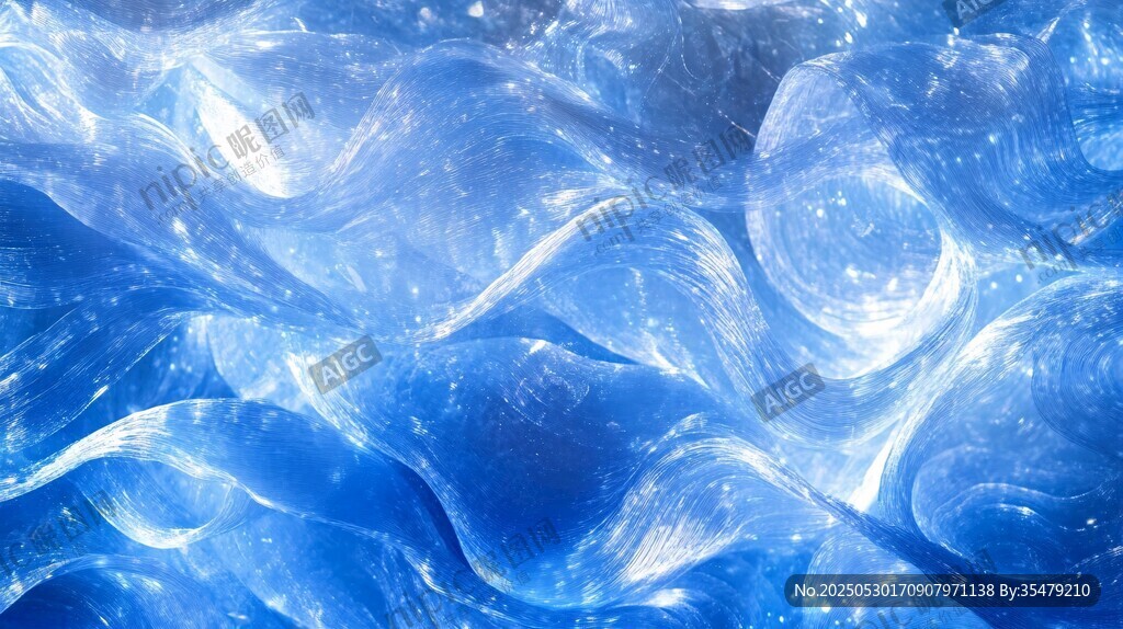 梦幻蓝色流动水波纹画面