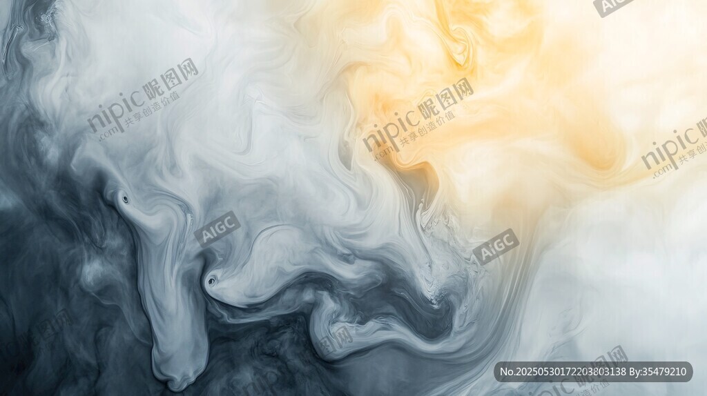水墨交融抽象艺术画面