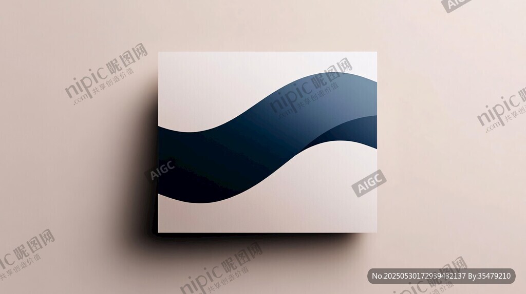 简约波浪图案方形画作