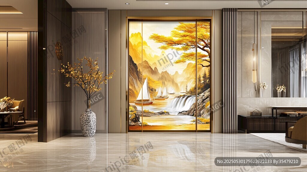 中式客厅山水艺术装饰画