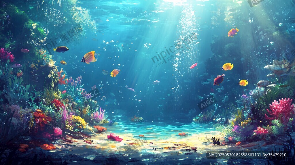 梦幻海底世界绚丽珊瑚礁