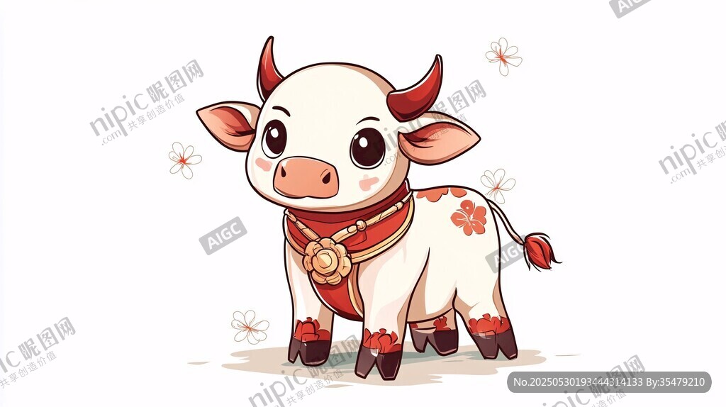 可爱小牛卡通形象