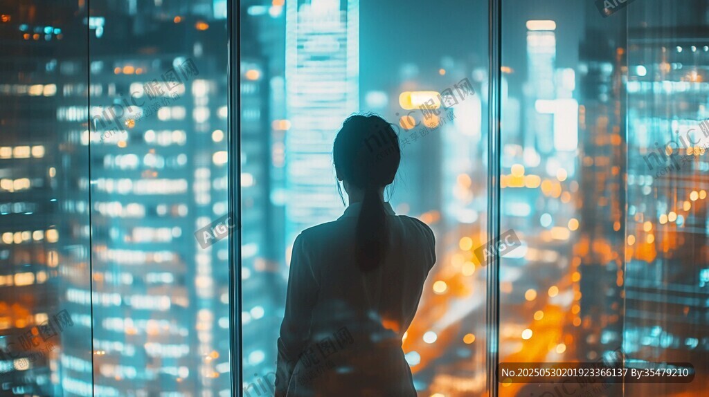 都市背影 凝望繁华夜景
