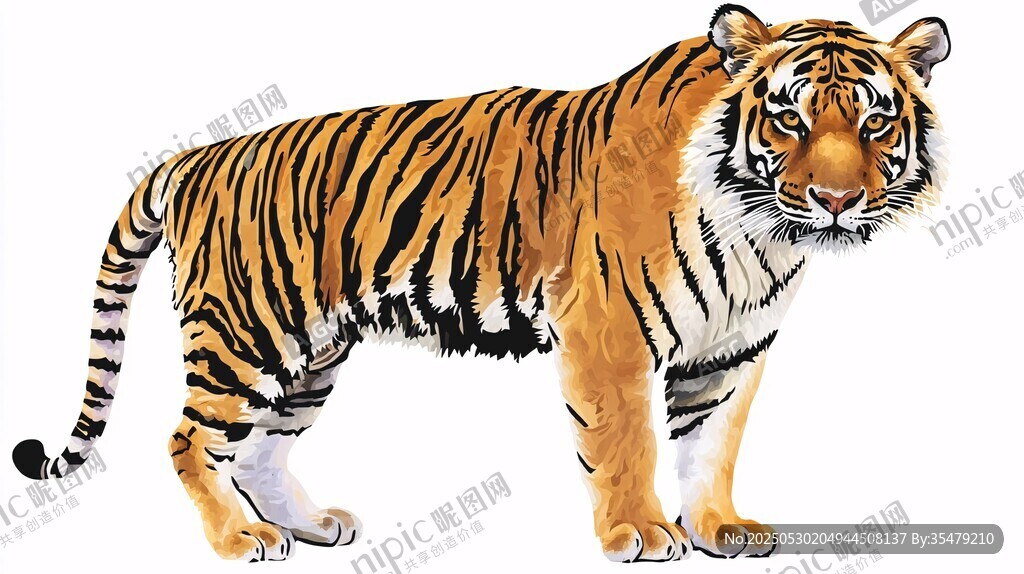 站立的斑斓猛虎