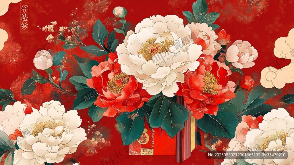 花开富贵贺岁图